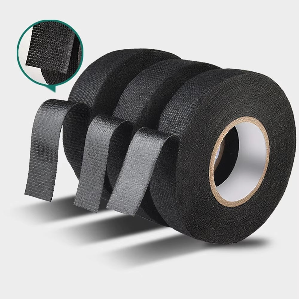 Heat-Resistant Electrical Tape Bundle for Auto Wiring Insulation and Cable Organization - Waterproof Fabric Cloth Wrap with Adhesive