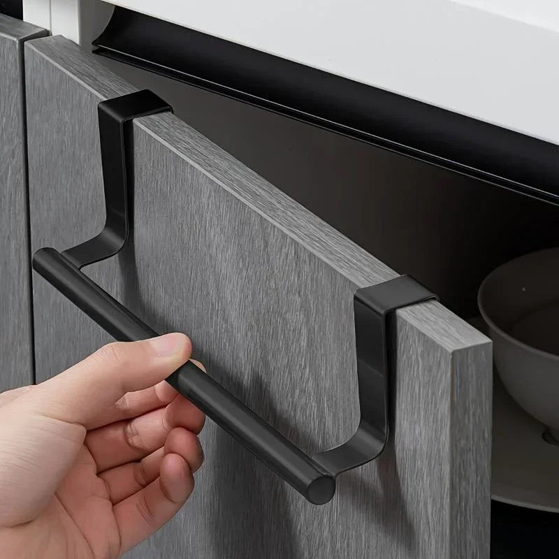 Over-Cabinet Towel Rack - Steel Wire Bathroom Organizer with Punch-Free Design