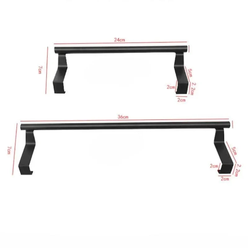 Over-Cabinet Towel Rack - Steel Wire Bathroom Organizer with Punch-Free Design