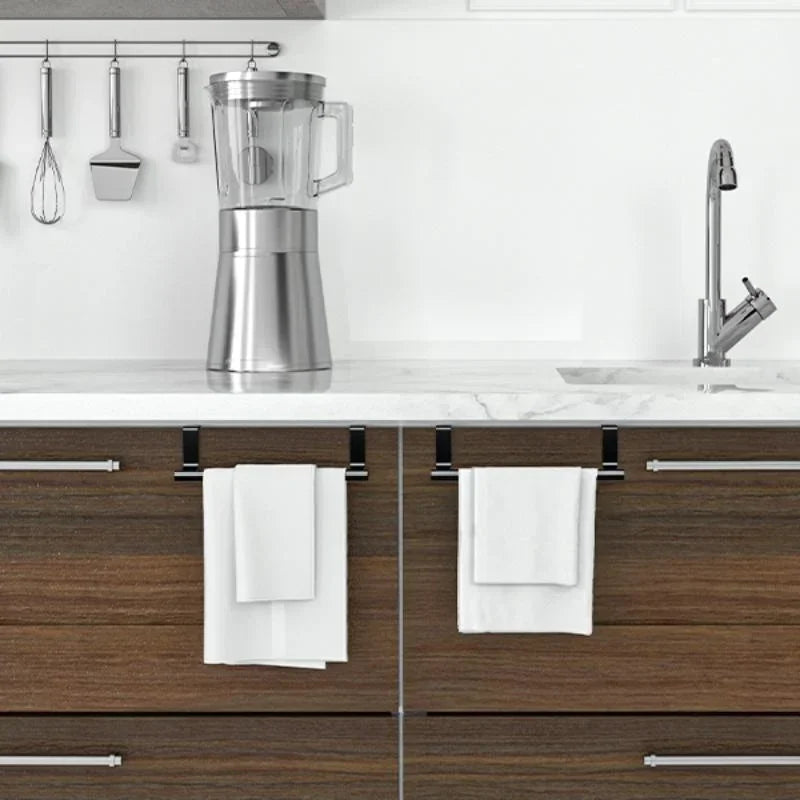Over-Cabinet Towel Rack - Steel Wire Bathroom Organizer with Punch-Free Design