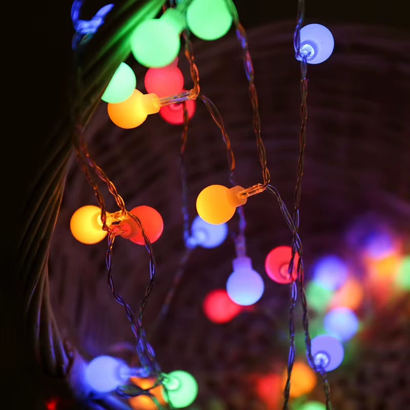 10M USB/Battery-Powered LED Ball String Lights - Outdoor Garland for Weddings, Gardens, and Christmas Decorations