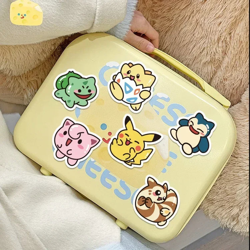 50-Piece Kawaii Anime Pokémon Sticker Collection - Pikachu Decals for Creative Projects, Laptops, Luggage, Skateboards, and Phones - Perfect Gift for Children