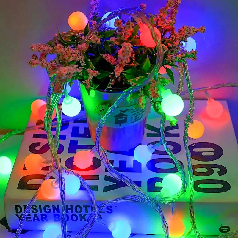 10M USB/Battery-Powered LED Ball String Lights - Outdoor Garland for Weddings, Gardens, and Christmas Decorations