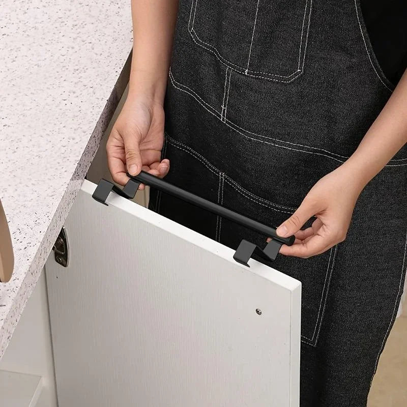 Over-Cabinet Towel Rack - Steel Wire Bathroom Organizer with Punch-Free Design