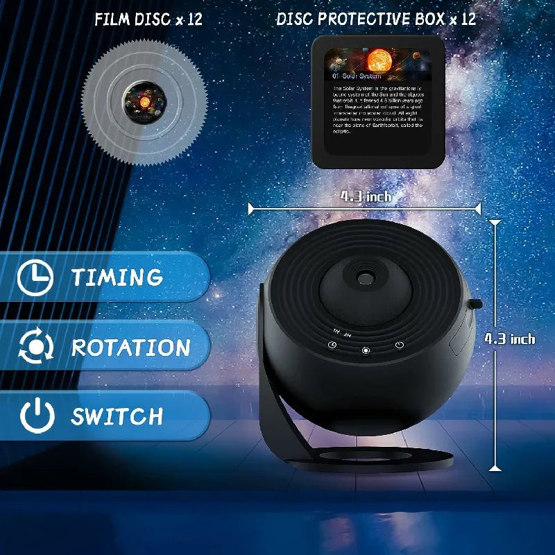LED Galaxy Projector Night Light with 360° Rotation - Starry Sky Planetarium Lamp for Children's Room Decoration and Gift
