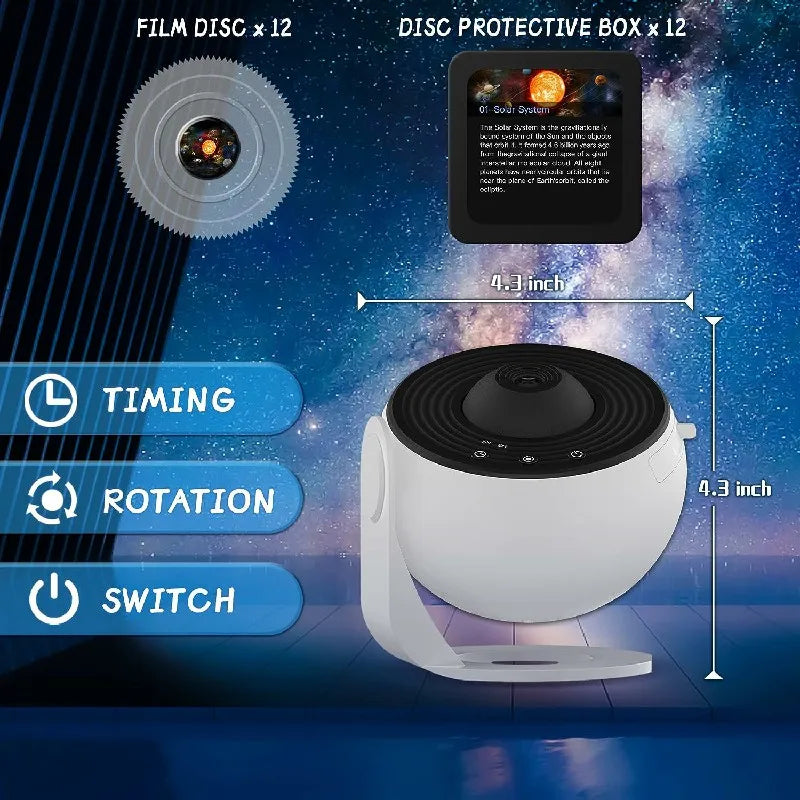 LED Galaxy Projector Night Light with 360° Rotation - Starry Sky Planetarium Lamp for Children's Room Decoration and Gift