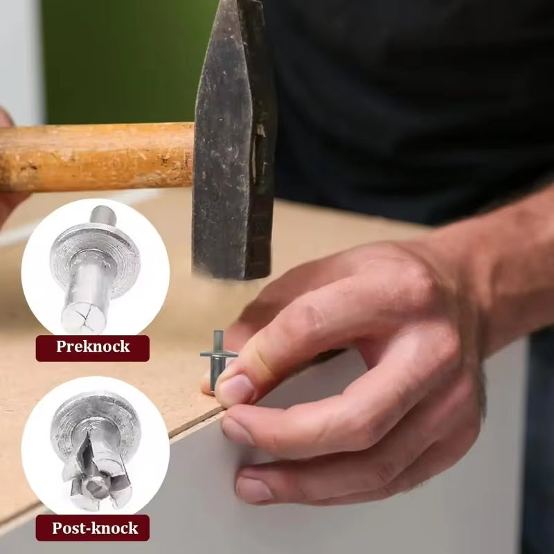 100-Piece Hammer Drive Expansion Rivets - Aluminum Nail Head Percussion Fasteners for Tapping Applications