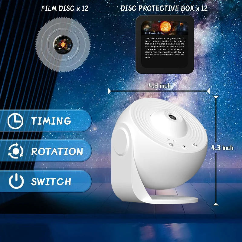 LED Galaxy Projector Night Light with 360° Rotation - Starry Sky Planetarium Lamp for Children's Room Decoration and Gift
