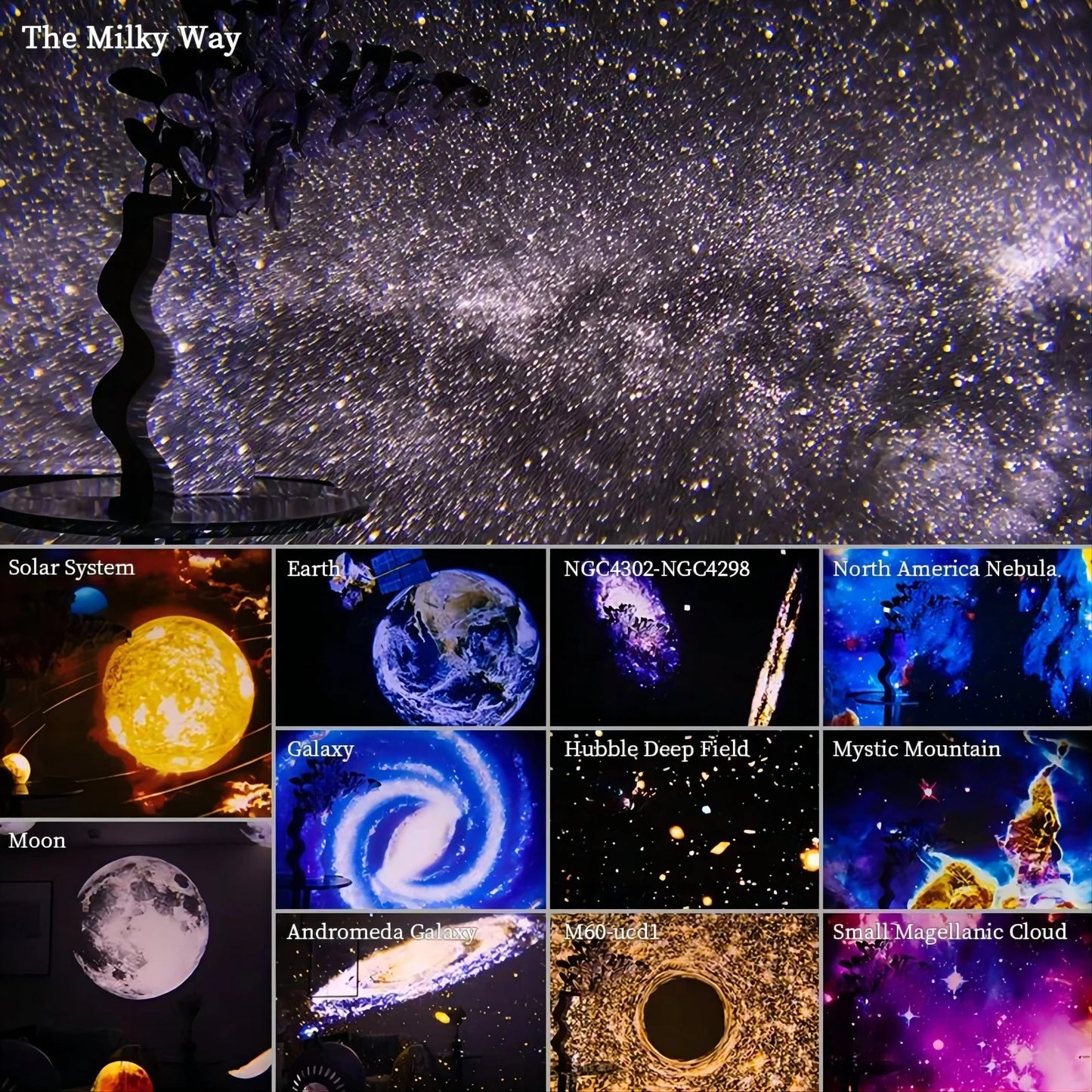 LED Galaxy Projector Night Light with 360° Rotation - Starry Sky Planetarium Lamp for Children's Room Decoration and Gift