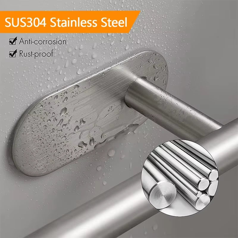 SUS304 Stainless Steel No-Drill Self-Adhesive Toilet Paper Holder for Bathroom and Kitchen